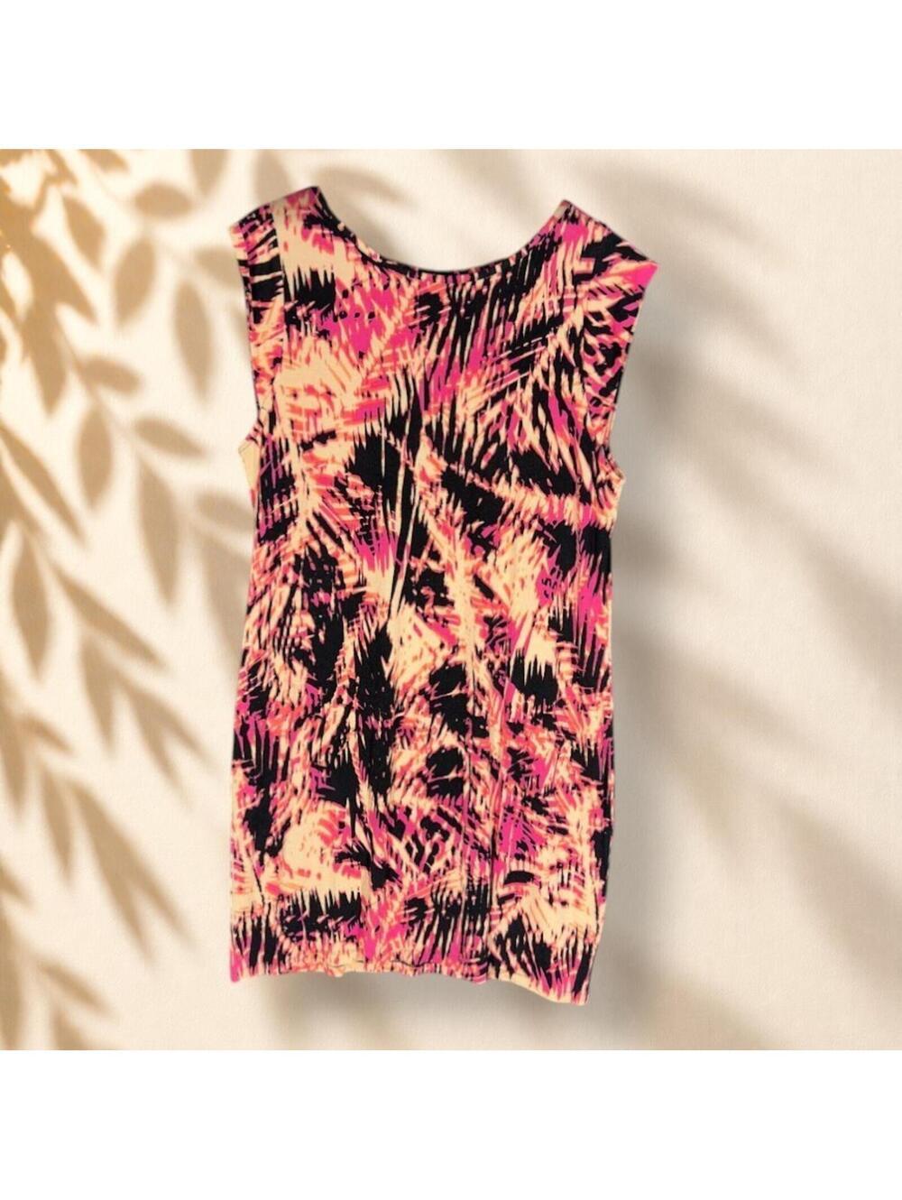 Apt. 9 Dress Women XL Black Floral Sheath Midi Sleeveless Round Neck Casual